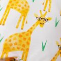 Baby Girl All Over Cartoon Animal Print Long-sleeve Jumpsuit Yellow