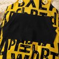 Baby Boy All Over Letter Print Overalls with Pocket Yellow