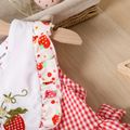 Summer Picnic Toddler Girl Plaid Strawberry Embroidery Print Sleeveless Red Tank Dress Red