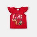 Tom and Jerry 2-piece Toddler Girl Heart Print Tee and Shorts Set Red image 3