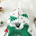 Christmas Baby Boy/Girl 95% Cotton Allover Print Long-sleeve Hooded Jumpsuit Green image 3