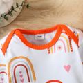 2-Pack Baby Girl Long-sleeve Rainbow Graphic Rompers Set Orange image 4