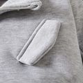 Baby Boy/Girl Fleece Lined Grey Lapel Collar Long-sleeve Zipper Jumpsuit Lightgrey image 5