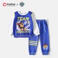 PAW Patrol 2pcs Toddler Boy Faux-two Soccer Print Long-sleeve Tee and Pants Set Blue image 1