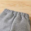 2pcs Baby Boy Bear Embroidered Grey Thickened Textured Long-sleeve Sweatshirt and Sweatpants Set Lightgrey image 5