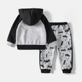 Batman 2pcs Toddler Boy Raglan Sleeve Cotton Hoodie Sweatshirt and Allover Print Pants set Grey image 2