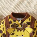 Baby Boy/Girl 95% Cotton Long-sleeve Giraffe Design Spliced Jumpsuit Brown image 4
