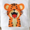 2pcs Baby Boy Tiger Print Long-sleeve Sweatshirt and Sweatpants Set OffWhite image 5