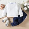 2pcs Baby Boy Tiger Print Long-sleeve Sweatshirt and Sweatpants Set OffWhite image 2