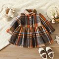Baby Girl Thickened Flannel Plaid Single Breasted Coat Multi-color image 1