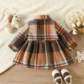 Baby Girl Thickened Flannel Plaid Single Breasted Coat Multi-color image 2
