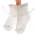 Atmungsaktive Socken mit festem Spitzenvolant für Babys/Kleinkinder weiß image 4