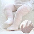 Baby / Toddler Pure Color Textured Pantyhose Leggings Tights White image 1