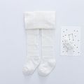 meia-calça texturizada de cor pura de bebê / criança meia-calça leggings collants Branco