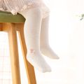 collants de meia-calça de cor pura com decoração de borboleta de bebê / criança pequena Branco