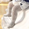طفل / طفل صغير لون نقي القوس نمط جوارب طويلة للفتيات أبيض image 2