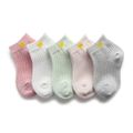 5 Pairs Baby / Toddler / Kid Crown Heart Stars Pattern Socks White image 1