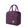 Functional Pattern Waterproof Lunch Box Portable Insulated Canvas Lunch Bag Food Picnic Lunch Bag Kids Women Deep Magenta image 1