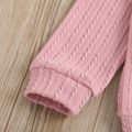 2-piece Toddler Girl Stand Collar Zipper Knit Long-sleeve Top and Elasticized Solid Pants Casual Set Pink