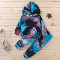 2-piece Baby / Toddler Tie-dye Pullover and pants Set Deep Blue