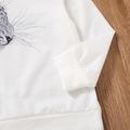 Kid Boy Lapel Collar Long-sleeve Plaid Shirt/ Solid Color Elasticized Cotton Pants White image 4