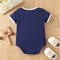 Mother's Day Baby Boy/Girl Love Heart and Letter Print Short-sleeve Romper Navy image 3