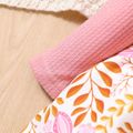 Toddler Girl Floral Print Splice Ruffled Long-sleeve Dress Pink