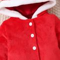 Christmas Baby Boy/Girl Red Thermal Fleece Long-sleeve 3D Antler Hooded Jacket Red image 4