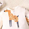 Baby Boy/Girl Allover Deer Print Thickened Jumpsuit Beige image 3