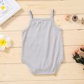 Multi Color Solid Sleeveless Strappy Baby Romper Grey