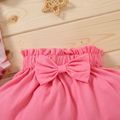 2pcs Watermelon Allover Ruffle and Bow Decor Short-sleeve Pink Baby Set Pink