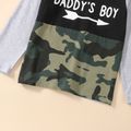 Kid Boy Letter Camouflage Print Colorblock Long-sleeve Polo Shirt Color block