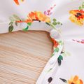Baby Girl Bowknot Design Allover Floral Print Sleeveless Jumpsuit White