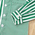 2pcs Baby Boy Green Striped Long-sleeve Shirt and Solid Overalls Set Green