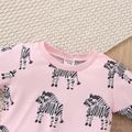 Baby Girl Allover Zebra Print Long-sleeve Sweatshirt Pink image 3