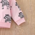 Baby Girl Allover Zebra Print Long-sleeve Sweatshirt Pink