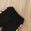2pcs Toddler Girl Trendy Faux-two Letter Print Sweatshirt and Pants Set Multi-color