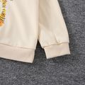 2pcs Toddler Boy Playful Lion Print Sweatshirt and Plaid Pants Set Creamcolored image 5