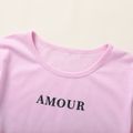 Beautiful Kid Girl Casual Letter T-shirt Pink image 2