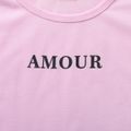 Beautiful Kid Girl Casual Letter T-shirt Pink image 3