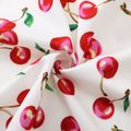 Pretty Kid Girl Flutter-sleeve Cherry Print Dress White image 5