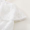 Pretty Kid Girl Flounced Lace Solid One Shoulder Rompers White