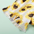 Beautiful Kid Girl Sunflowers Floral Print Flounced Slip Rompers White image 4
