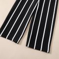 Kid Girl Stripe Surplice Neck Belted Cami Jumpsuits Black image 5