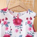 2-piece Kid Girl Floral Print Bowknot Design Sleeveless Dress and Cardigan Set Red image 4