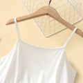 Kid Girl Stars Glitter Design Mesh Splice Cami Dress White