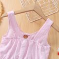 Kid Girl Striped Bowknot Design Sleeveless Rompers Pink