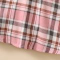 Kid Girl Plaid Splice Hooded Long-sleeve Dress Pink image 4