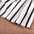 2Pcs Kid Girl Cold Shoulder Camisole & Belted Stripe Shorts Set Black image 5