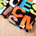 2pcs Kid Boy Letter Print Colorblock Short-sleeve Tee and Elasticized Shorts Set Colorful image 5